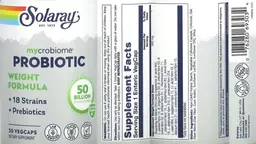 Label for Mycrobiome Probiotic Weight Formula