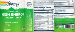 Label for Once Daily High Energy Multivitamin