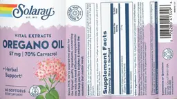 Label for Oregano Oil 57 mg