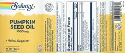 Label for Pumpkin Seed Oil 1000 mg