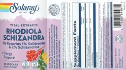 Label for Rhodiola Schizandra