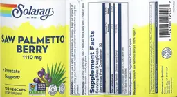 Label for Saw Palmetto Berry 1110 mg