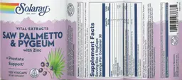 Label for Saw Palmetto & Pygeum with Zinc