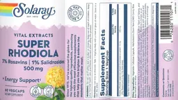 Label for Super Rhodiola 500 mg