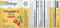 Label for Vitamin C Chewables 500 mg Natural Cherry Flavor