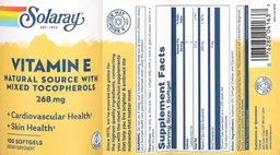 Label for Vitamin E 268 mg