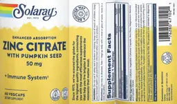 Label for Zinc Citrate 50 mg