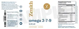 Label for Omega 3-7-9 Krill Oil