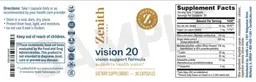 Label for Vision 20