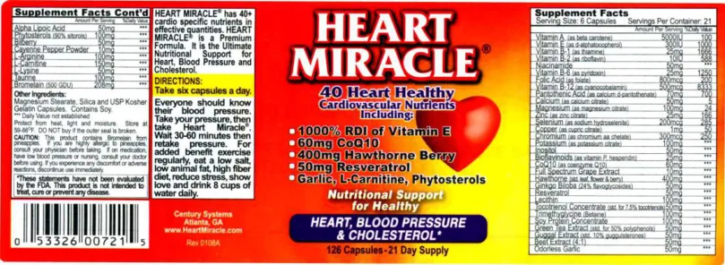 Label for Heart Miracle