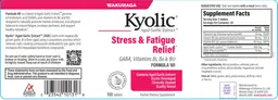 Label for Kyolic Stress & Fatigue Relief Formula 101