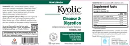 Label for Kyolic Ginger & Glucanase Enzyme Complex Formula 102