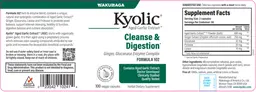 Label for Kyolic Ginger, Glucanase Enzyme Complex Formula 102