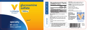Label for Glucosamine Sulfate 1000 mg