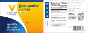 Label for Glucosamine Sulfate 1000 mg