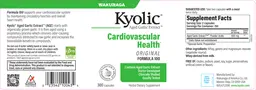 Label for Kyolic Cardiovascular Health Original Formula 100