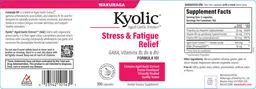 Label for Kyolic GABA, Vitamin B1, B6 & B12 Formula 101