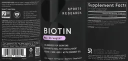 Label for Biotin 10,000 mcg