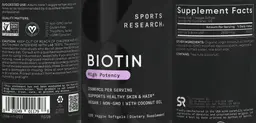Label for Biotin 2500 mcg