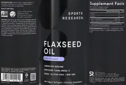 Label for Flaxseed Oil 1200 mg