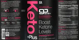 Label for Keto +Plus Raspberry Lemonade