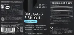 Label for Omega-3 1055 mg Fish Oil 1250 mg