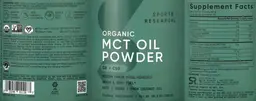 Label for Organic MCT Oil Powder C8 + C10