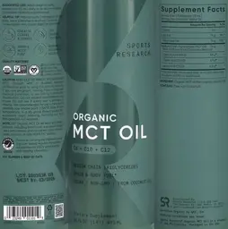 Label for Organic MCT Oil C8 + C10 + C12