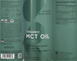 Label for Organic MCT Oil C8 + C10 + C12