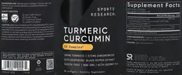 Label for Turmeric Curcumin 500 mg