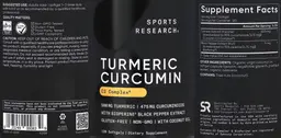 Label for Turmeric Curcumin 500 mg