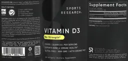 Label for Vitamin D3 250 mcg (10,000 IU)