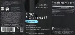 Label for Zinc Picolinate 50 mg