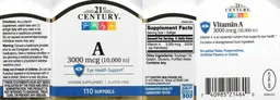 Label for A 3000 mcg (10,000 IU)