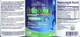 Label for Arthri-Flex Advantage + Turmeric