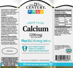 Label for Calcium 1200 mg