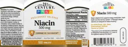 Label for Niacin 500 mg