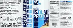 Label for 100% Isolate Protein Chocolate Peanut Butter