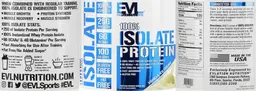 Label for 100% Isolate Protein Vanilla Ice Cream