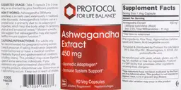 Label for Ashwagandha Extract 450 mg
