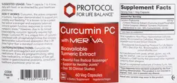 Label for Curcumin PC with Meriva
