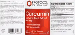 Label for Curcumin Turmeric Root Extract 665 mg
