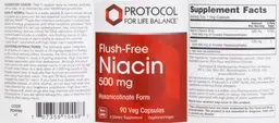 Label for Flush-Free Niacin 500 mg