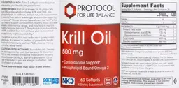 Label for Krill Oil 500 mg