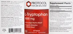 Label for L-Tryptophan 1000 mg