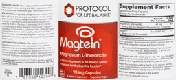 Label for Magtein Magnesium L-Threonate