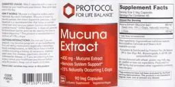 Label for Mucuna Extract 400 mg