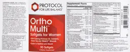 Label for Ortho Multi Softgels for Women