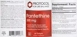 Label for Pantethine 300 mg