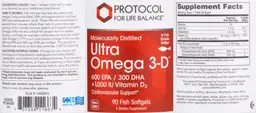 Label for Molecularly Distilled Ultra Omega 3-D